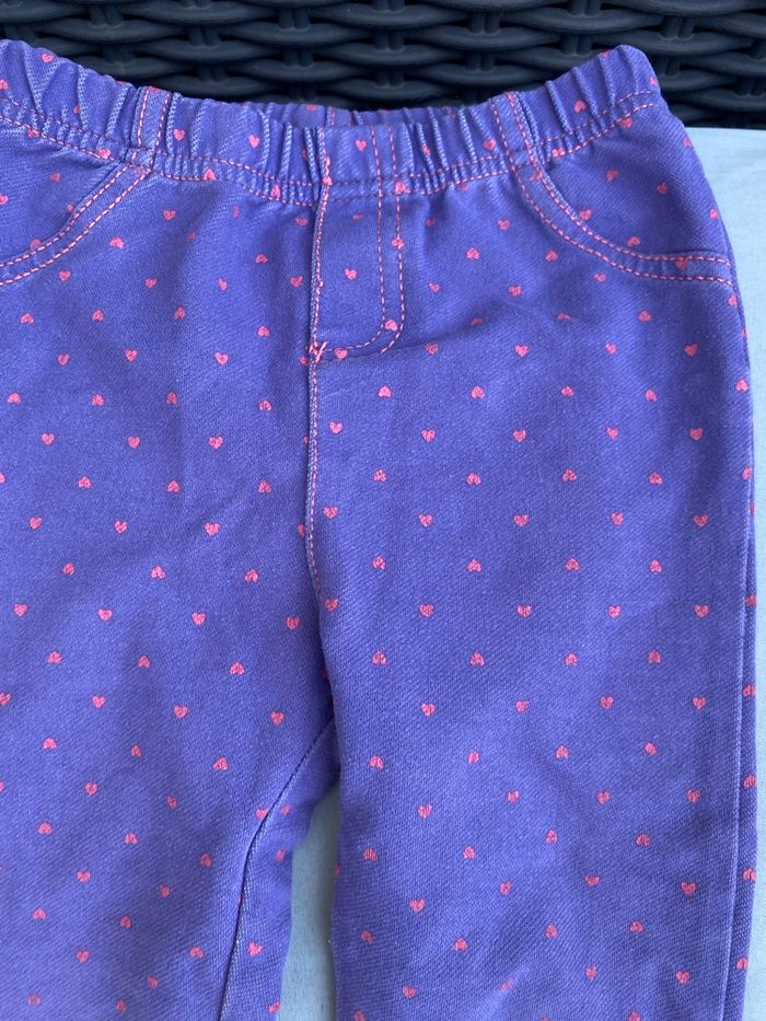 Pantalon in extenso violet à pois rose fushia - photo numéro 2