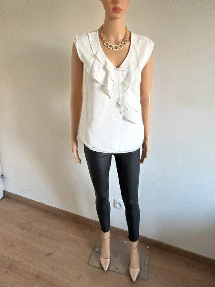 Blouse blanche sans manches Morgan taille 34 jamais portée - photo numéro 3