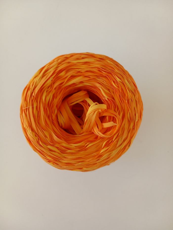Raphia orange pour déco - photo numéro 2