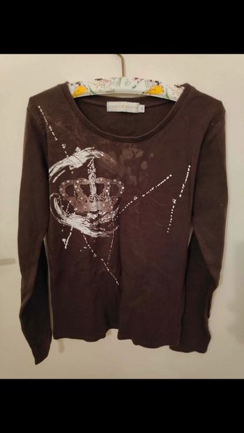 tshirt manche longue marron cache cache couronne taille 2