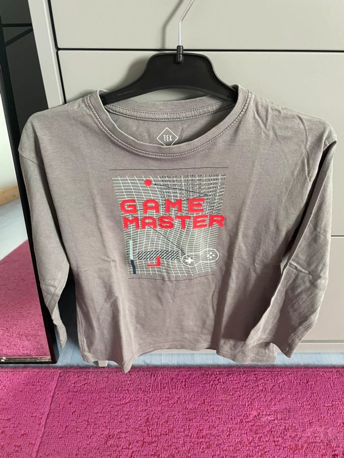 T-shirt manches longues garçon gris
