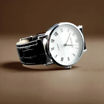 Montre noire et blanche men, style vintage