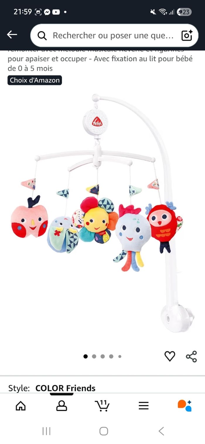 Mobile neuf bébé avec carillons