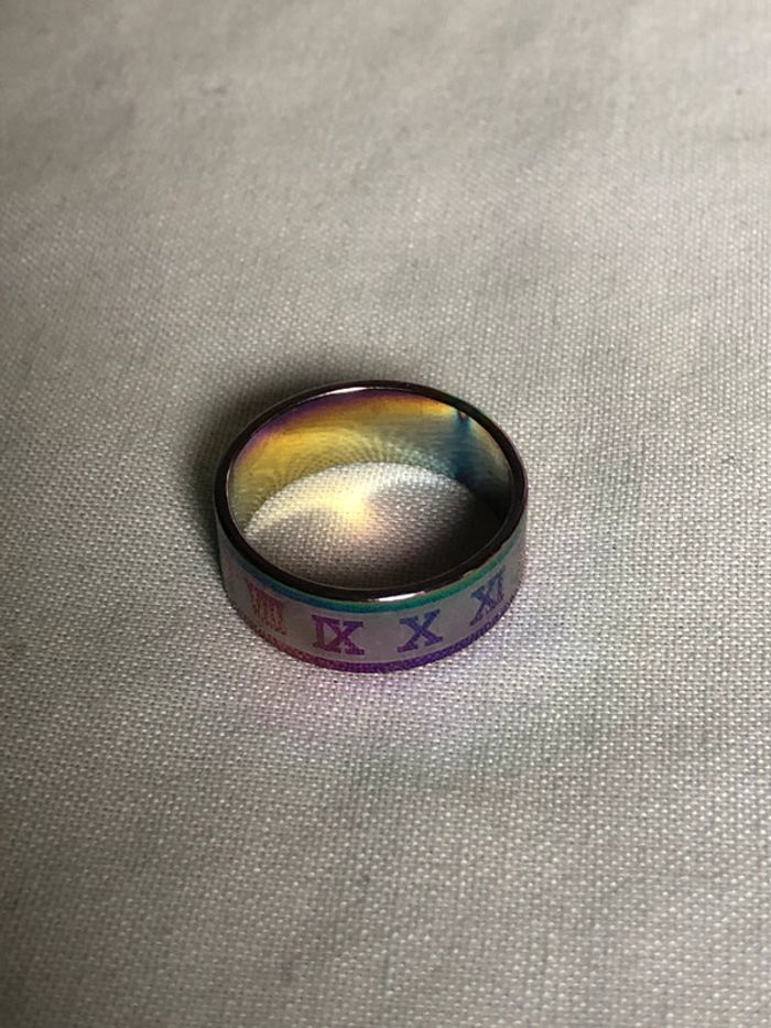 Bague chromée chiffres romains - photo numéro 3