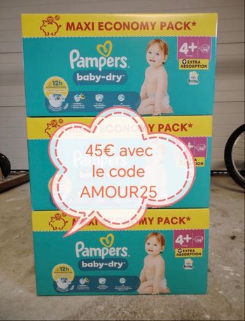 294 couches Pampers taille 4 