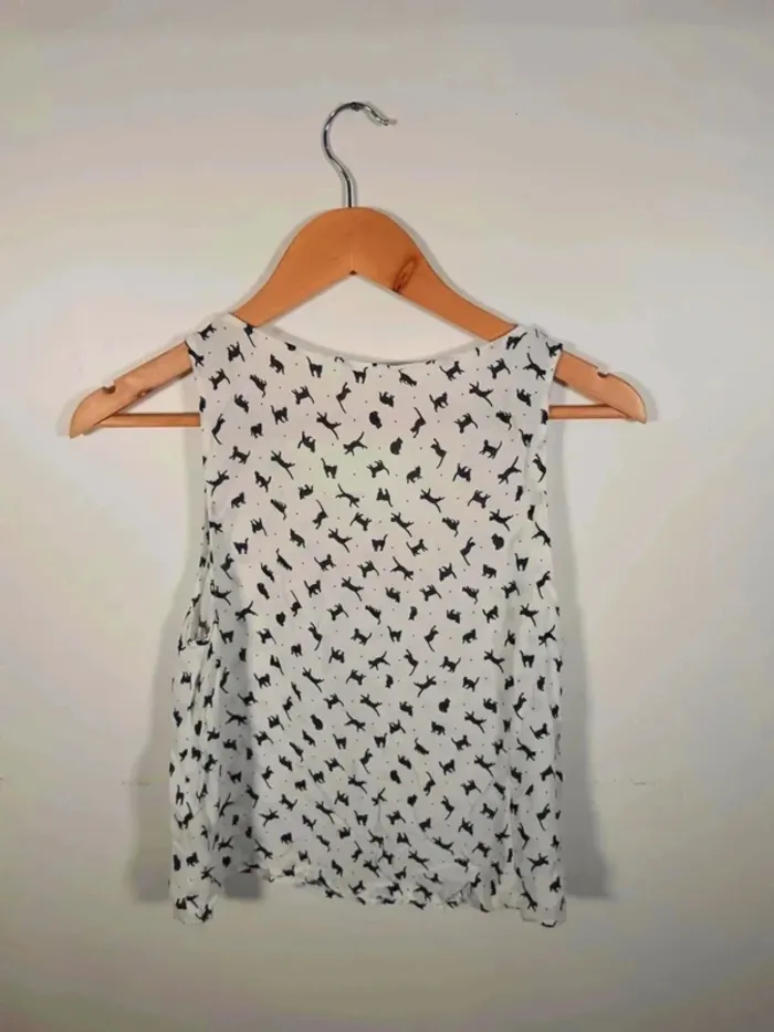 C5 top blanc imprimé Mango XS - photo numéro 2