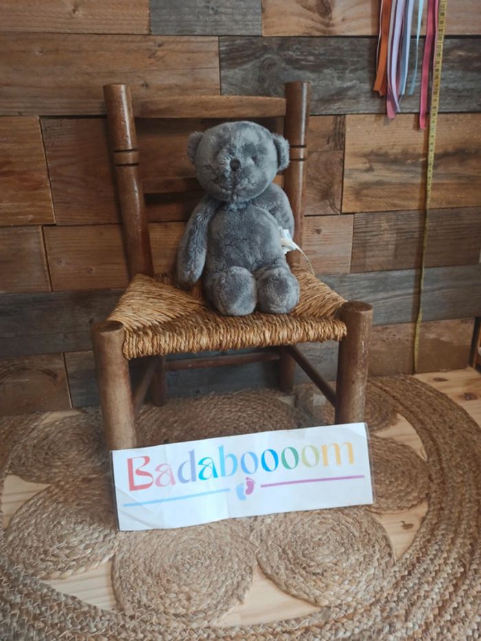 Peluche ours gris moulin roty les p'tits doudous