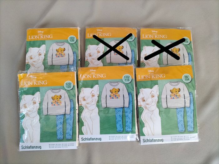 🤍 Lot de 4 pyjama Simba - Neuf - Disney 🤍