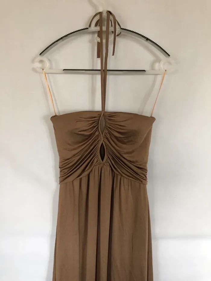 Robe bustier maxi couleur bronze taille 38 Pianoforte di Max Mara très bon état - photo numéro 10