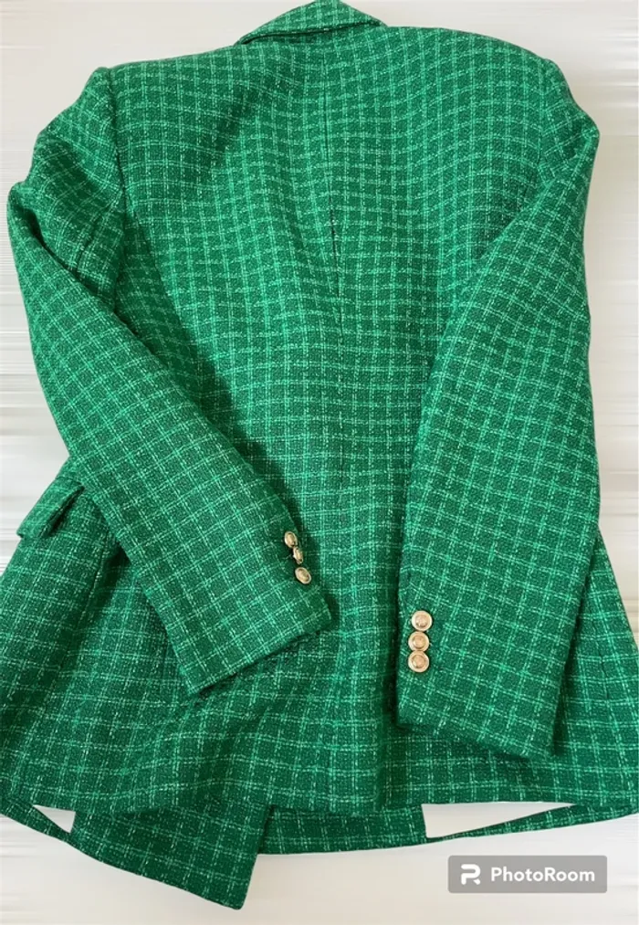 Zara Veste blazer tailleur tweed à boutonnage croisé taille S - photo numéro 9