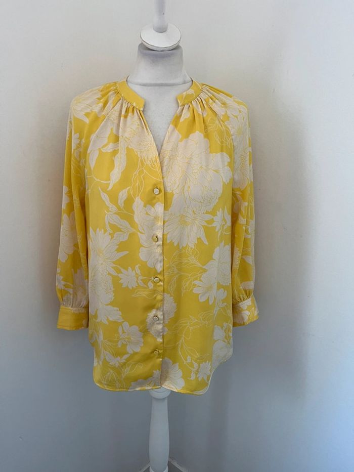 Blouse oversize jaune à fleurs H&M XS