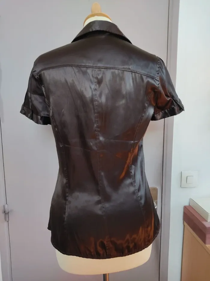 Chemise femme manches courtes marron Zara S 36 TBE - photo numéro 6