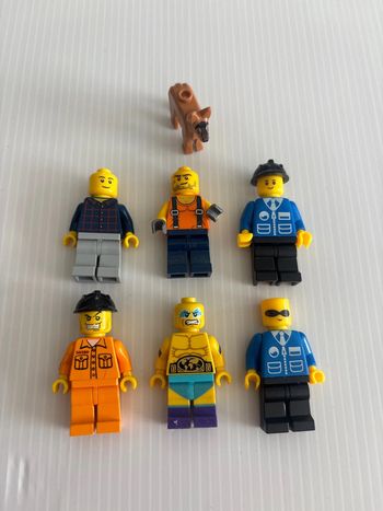 Lot de personnages lego prisonnier catcheur construction