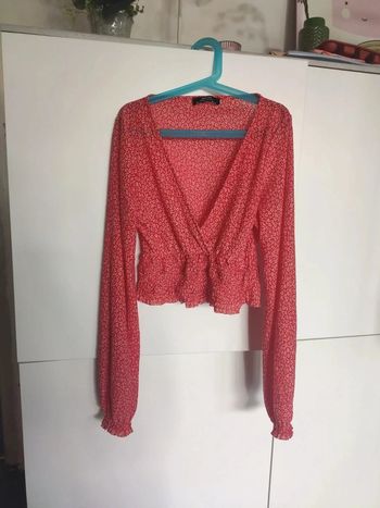 Bershka Top blouse fleuri cache coeur