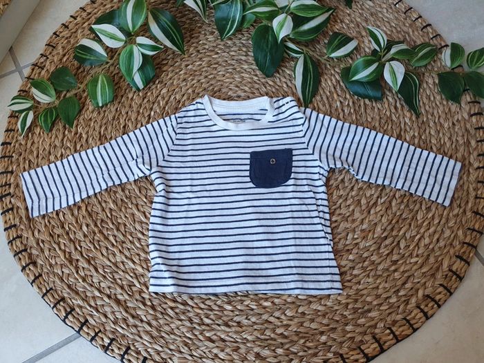 Lot Vertbaudet bébé garçon 12 mois - tee-shirts manches longues et gilet à capuche - photo numéro 8