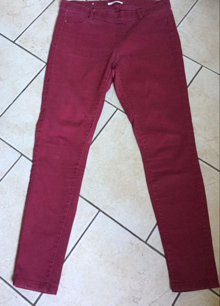 Jean Camaïeu Jean Rouge Bordeaux Femme Taille 44 Camaïeu - photo numéro 4