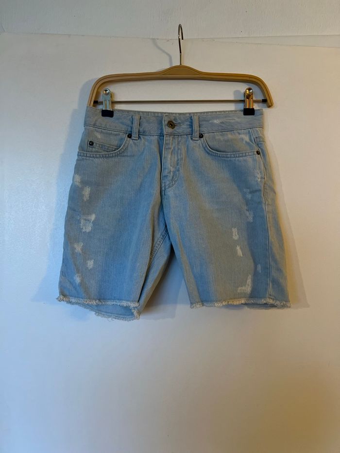 👉 Short en jean clair vintage 📌 Effet usé – Taille S - photo numéro 5