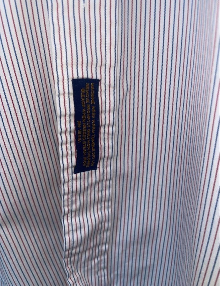 Chemise Tommy Hilfiger homme rayée rouge/bleu – 100% coton – Taille L - photo numéro 4