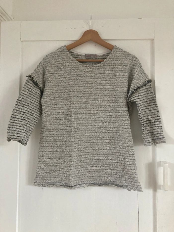 Pull de grossesse Orchestra manches 3/4 à rayure