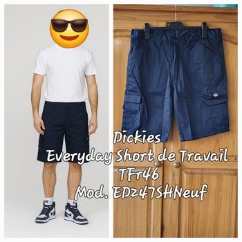 Dickies Everyday Short de Travail TFr46 - Bleu Marine-Multi poches -Mod. ED247SH-Neuf