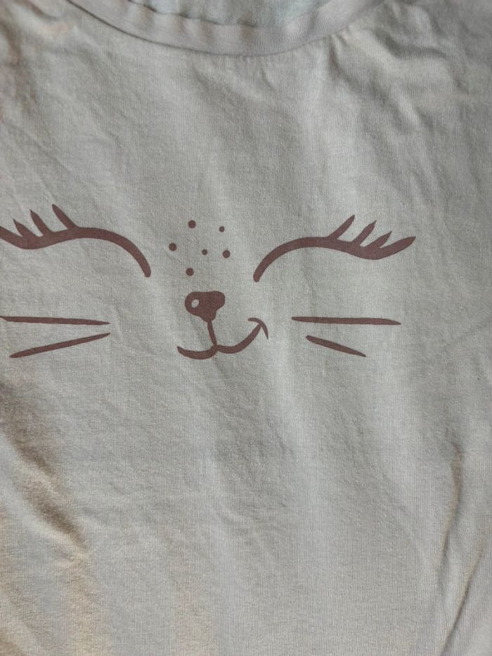 T-shirt chat beige 5-6 ans - photo numéro 3
