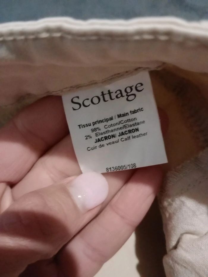 Pantalon femme 44 crème type toile c8 - photo numéro 4