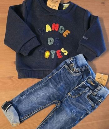 (NEUFS NON PORTÉS)🏷🏷💙💙SUPERBE ensemble sweat molleton et jeans 3mois Garçon