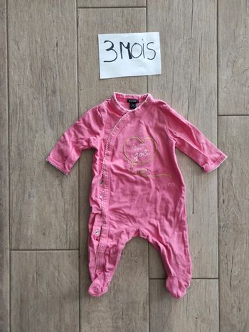 Pyjama fin rose 3 mois fille