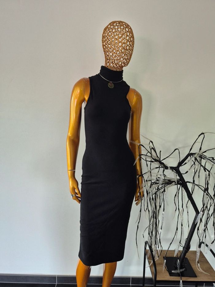 Robe Longue Femme Col Roulé Noire