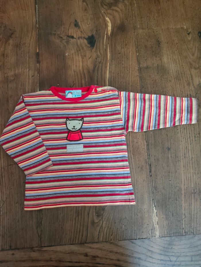 T-shirt manches longues rayé rouge