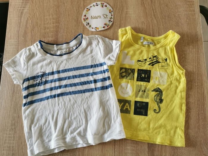 Lot de 2 t-shirt d'été bébé garçon 12mois ikks très bon état