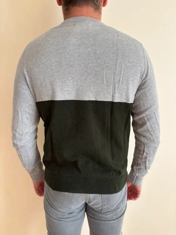 Pull gris et Kaki - Homme - 38/M - photo numéro 2