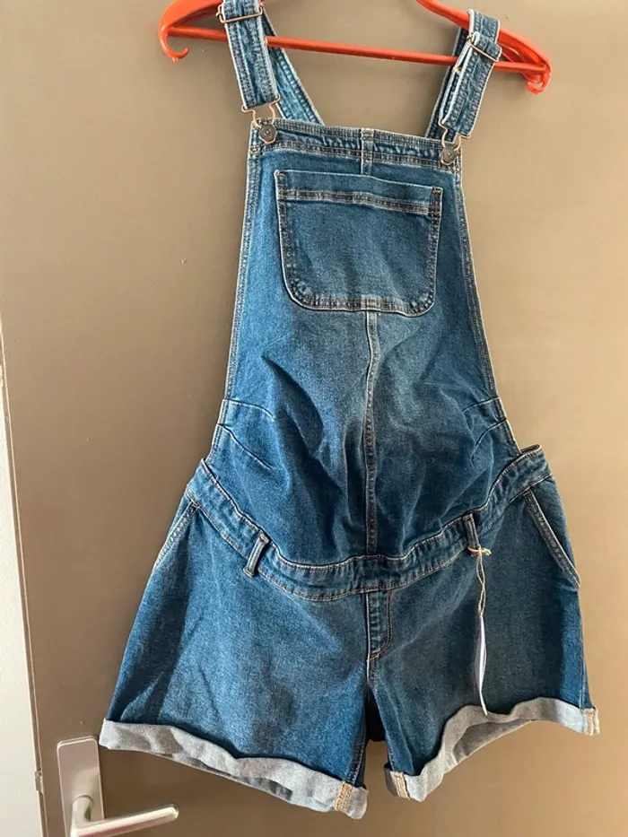 Salopette femme en jean grossesse salopette neuve short 42 - photo numéro 2