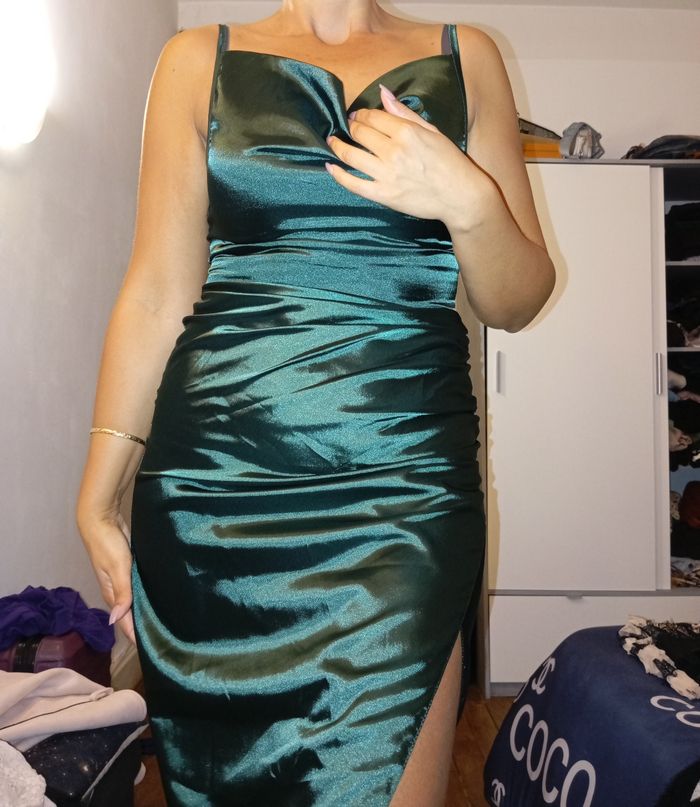 Magnifique robe verte émeraude taille S - photo numéro 2