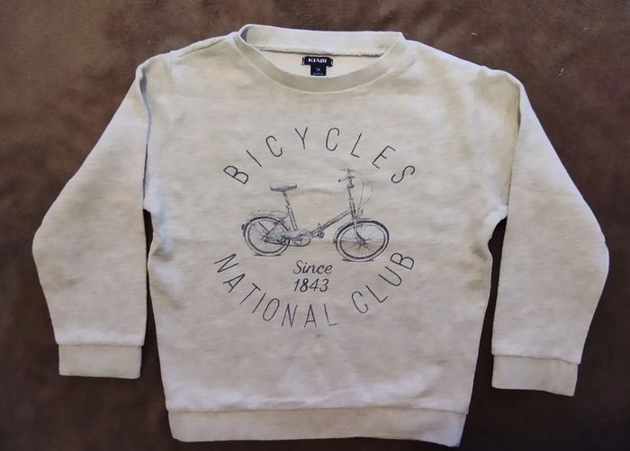 Sweat gris motif vélo