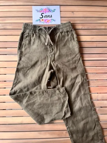 Pantalon jambe larges Monoprix en lin 5 ans