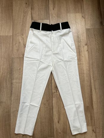 Pantalon School Rag blanc ceinture noire Pétunia 36