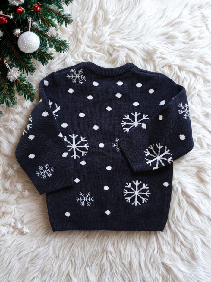 Pull de Noël Bleu foncé Ours polaire Kiabi 3 mois - photo numéro 2