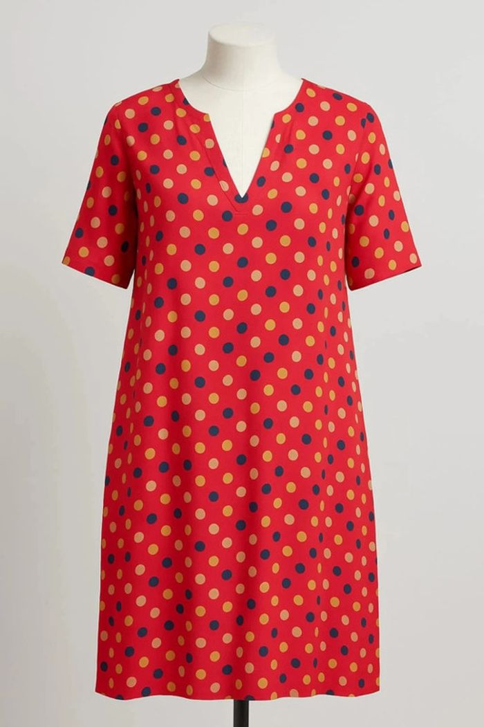 Robe rouge motif rond multicolore Pako Litto Taille L - photo numéro 2