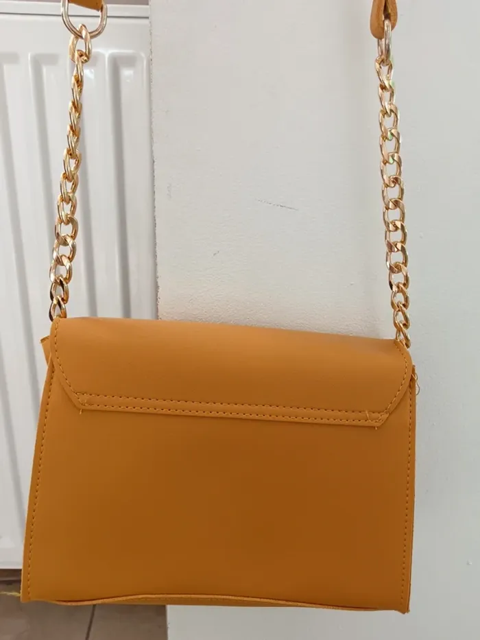 Sac à bandoulière jaune moutarde réglable - photo numéro 6