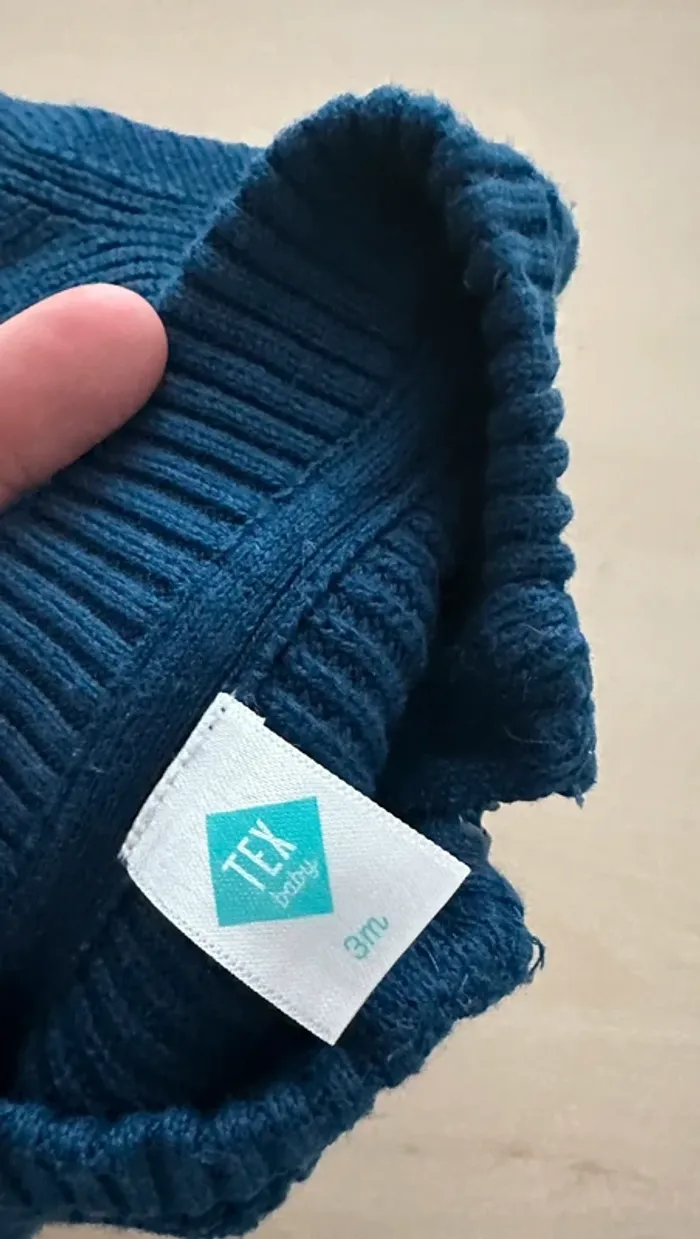 Haut + gilet bleu garçon tex 3 mois - photo numéro 6