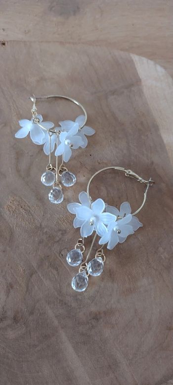 Boucles d'oreilles fleurs et pampilles