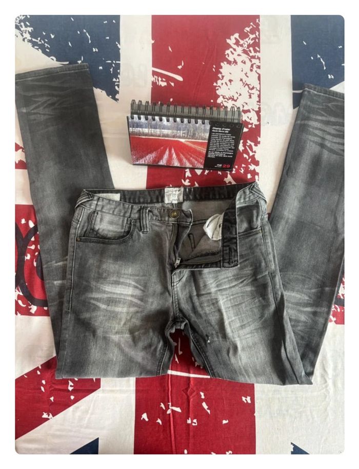 Jeans OWK slim taille 38 gris délavé - photo numéro 3