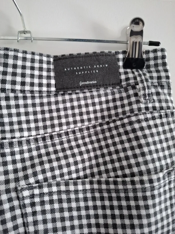 Pantalon vichy noir et blanc - Stradivarius - 38 - très bon état - photo numéro 8