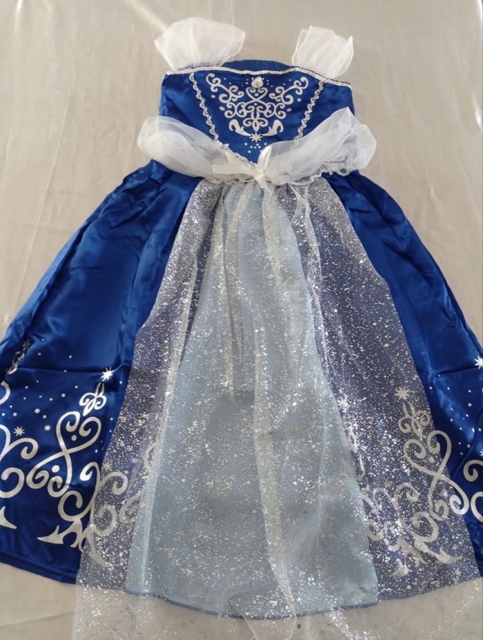 Déguisement robe princesse bleu marine et accessoires 5ans - photo numéro 2