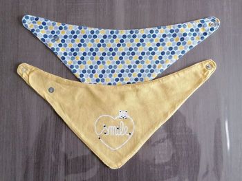 Lot de 2 bavoirs bandanas mixte