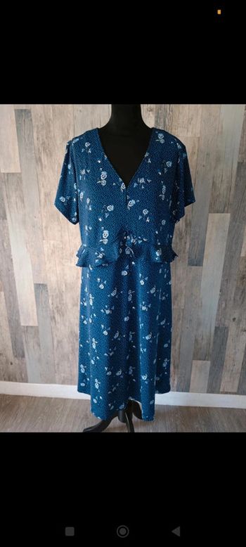 Robe fleurie bleu bonheur 46