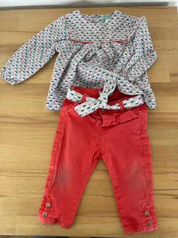 Ensemble pantalon et blouse 9m 71 cm