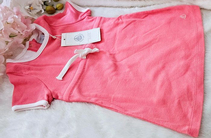 Robe 100% Coton avec Body intégré Petit Bateau Taille 12 mois