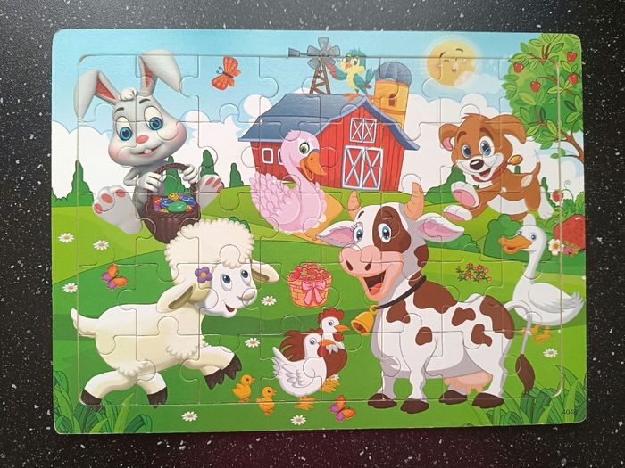 Puzzle en bois, thème ferme